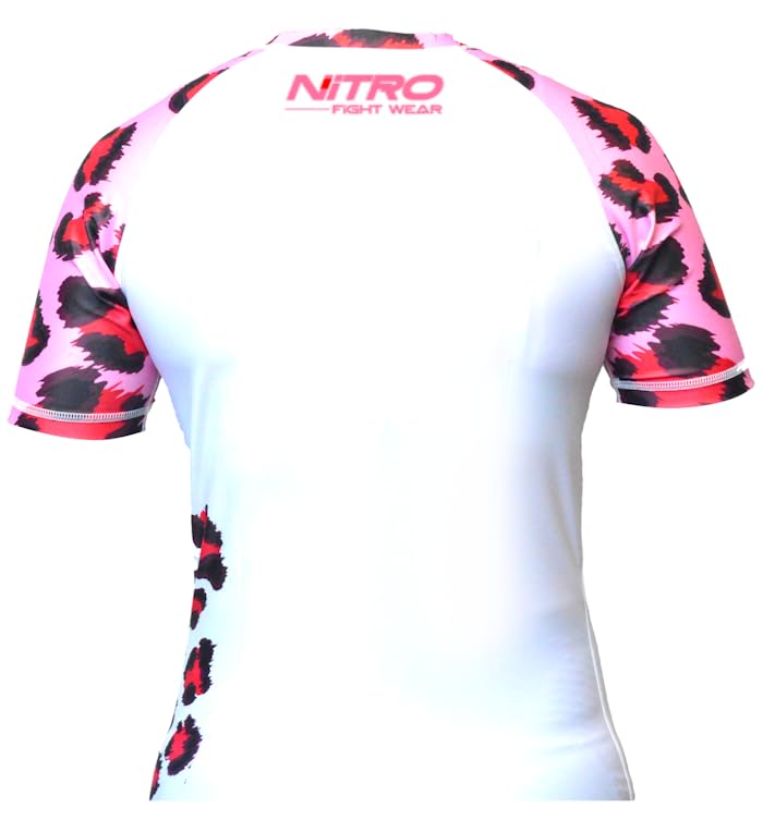 Women's BJJ Rash Guard - Pink - Short Sleeve Brazilian Jiu Jitsu Grappling Rashguard Womens