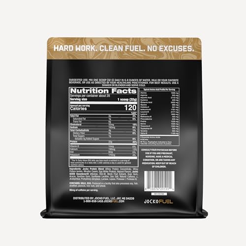 Jocko Fuel Mölk Whey Protein Powder 22g Protein - Low Sugar Monk Fruit Blend - Muscle Recovery & Growth, Packaging May Vary (26 Servings, Chocolate Milkshake)