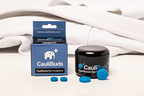 CauliBuds™ Cauliflower Ear Magnets - Premium Silicone Magnet Compression Kit for Cauliflower Ear Prevention & Treatment in BJJ, Wrestling, MMA, & Rugby - Minimize Ear Draining (Black)