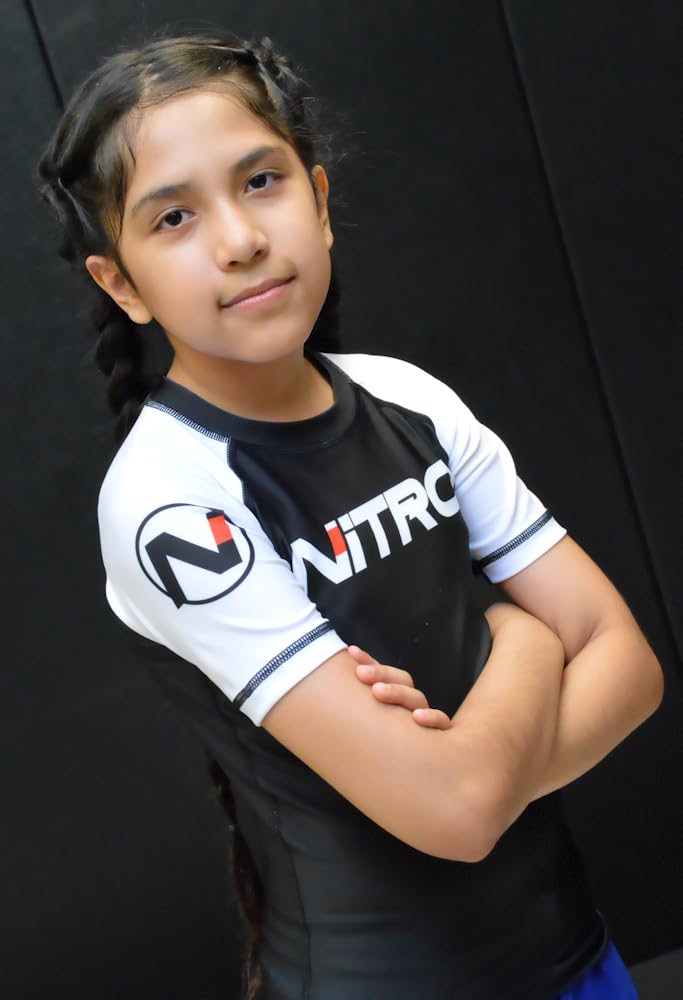 Kids BJJ Rash Guard - Brazilian Jiu Jitsu MMA Compression Shirt - Short Sleeve Rashguard