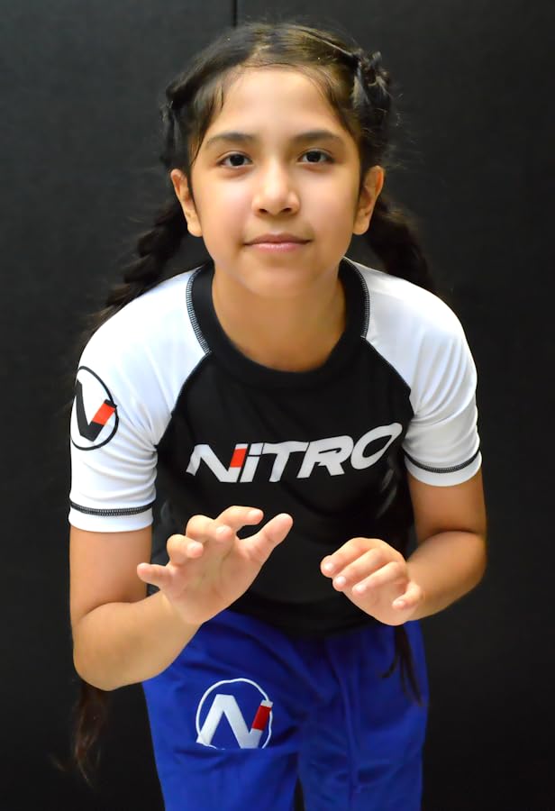 Kids BJJ Rash Guard - Brazilian Jiu Jitsu MMA Compression Shirt - Short Sleeve Rashguard