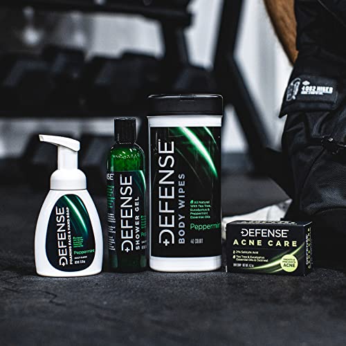 Defense Liquid Foaming Face & Hand Soap 7.5 Fl Oz with Tea Tree, Eucalyptus, Jojoba, Aloe Vera, Olive & Coconut Oils