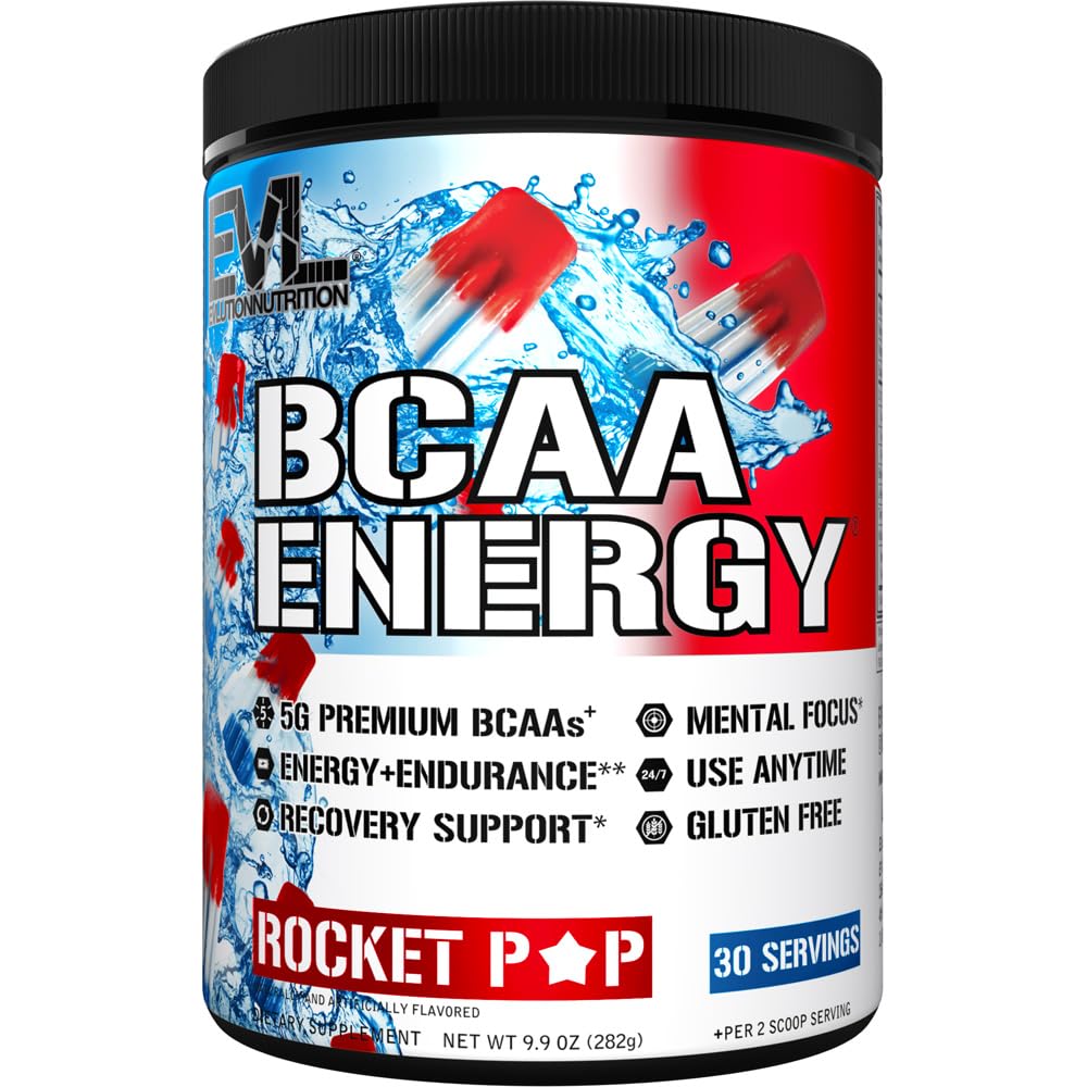 EVL BCAAs Amino Acids Powder - BCAA Energy Pre Workout Powder for Muscle Recovery Lean Growth and Endurance - Rehydrating Post Workout Recovery Drink with Natural Caffeine - Pink Lemonade