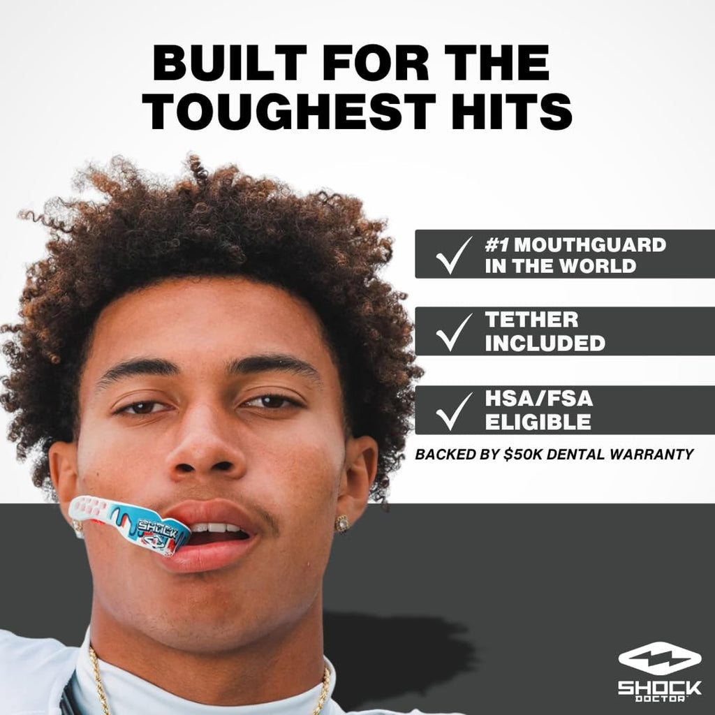 Shock Doctor, Gel Max Power Flavor Mouth Guard, Football, Lacrosse, Hockey, MMA, Boxing, Youth & Adult