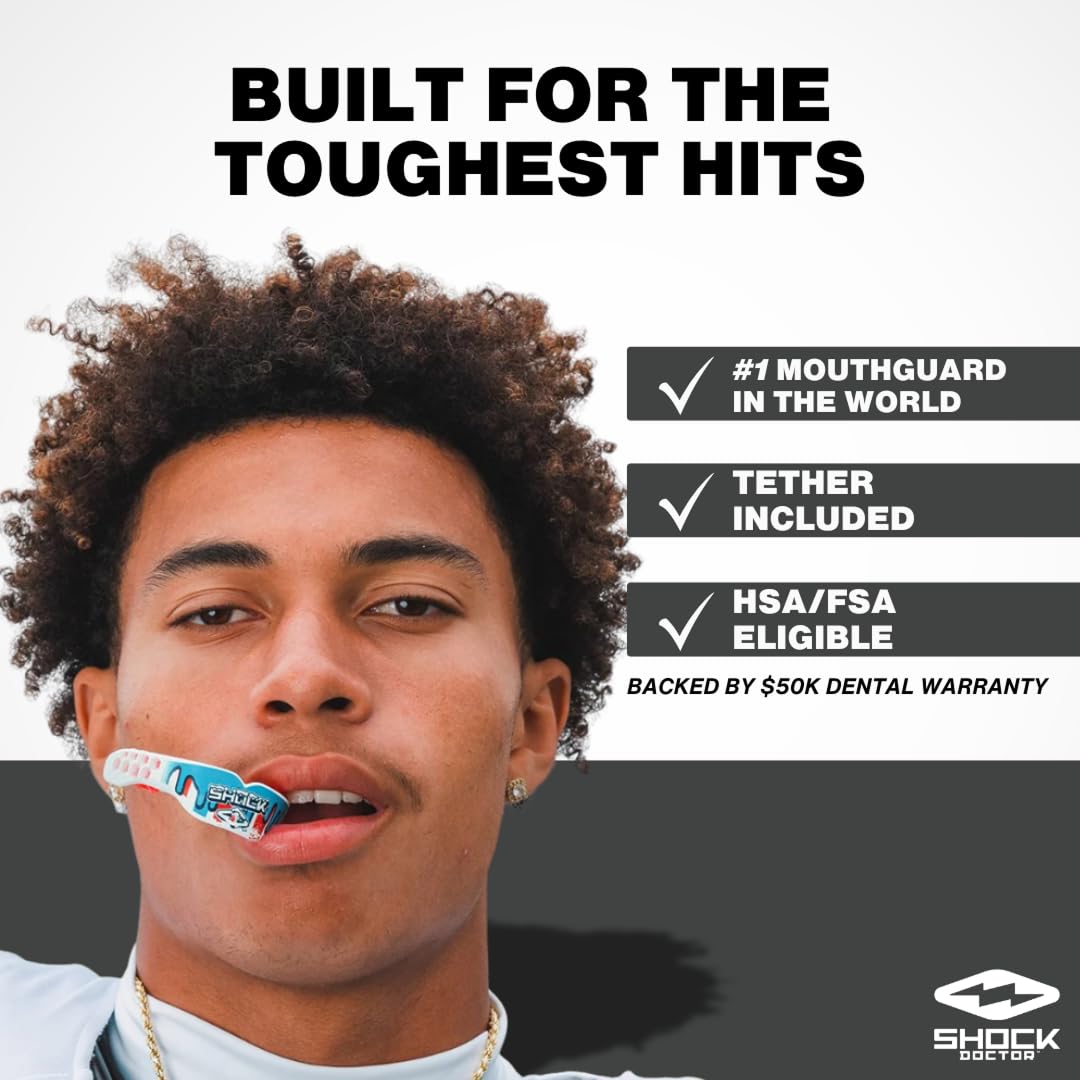 Shock Doctor, Gel Max Power Flavor Mouth Guard, Football, Lacrosse, Hockey, MMA, Boxing, Youth & Adult