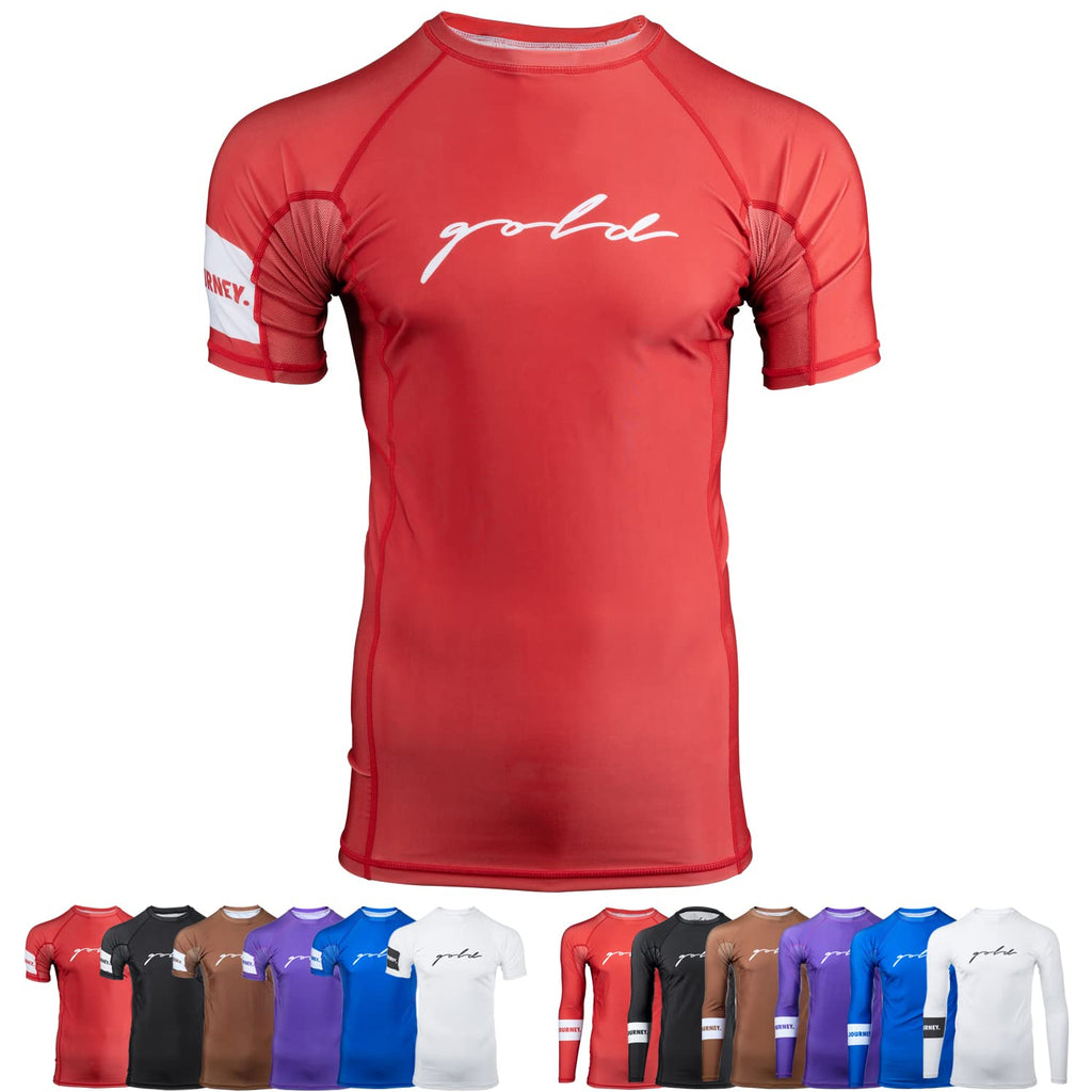 Gold BJJ Foundation Rash Guard - Ranked No-Gi and Gi Jiu Jitsu Rashguard