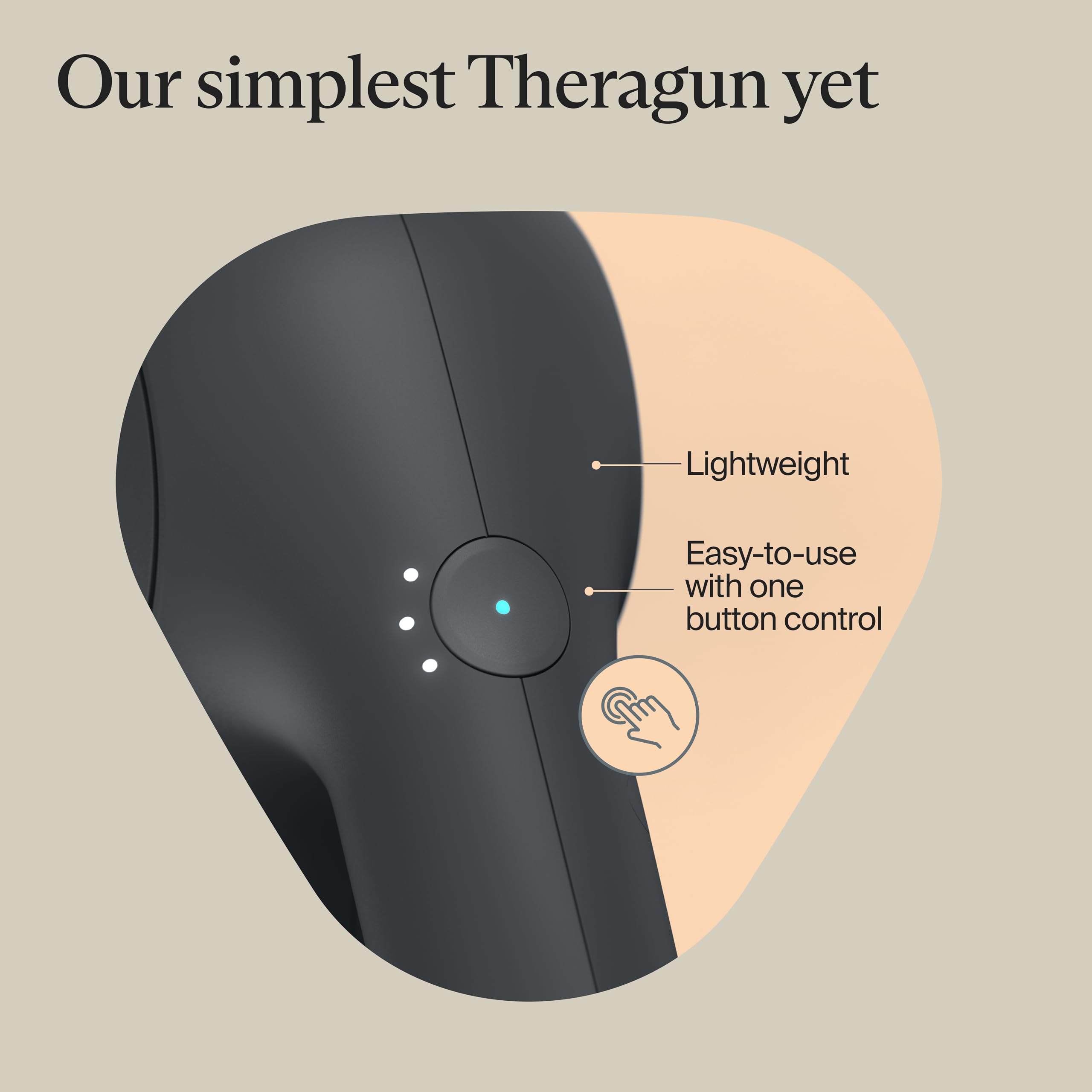 TheraGun Relief by Therabody - Easy-to-Use, Comfortable & Light Handheld Percussion Massage Gun for Everyday Pain Relief Massage Therapy in Neck, Back, Leg, Shoulder and Body (Sand)