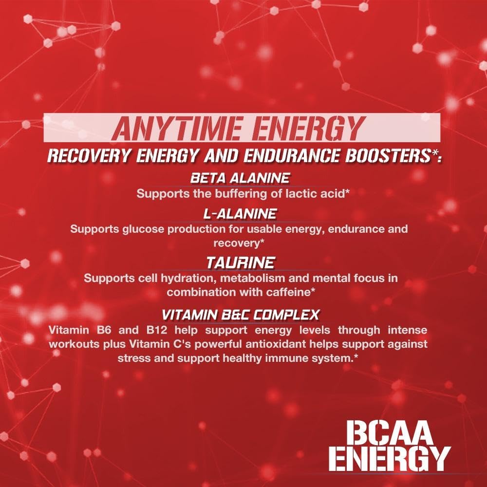 EVL BCAAs Amino Acids Powder - BCAA Energy Pre Workout Powder for Muscle Recovery Lean Growth and Endurance - Rehydrating Post Workout Recovery Drink with Natural Caffeine - Pink Lemonade