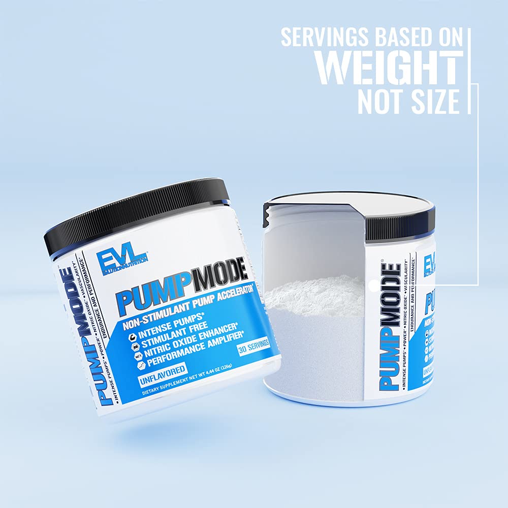 EVL PumpMode Nitric Oxide Supplement - Nitric Oxide Booster Pump Pre Workout Powder with Glycerol and Betaine for Muscle Recovery Growth and Endurance - Stim Free Pre Workout Drink (Furious Grape)