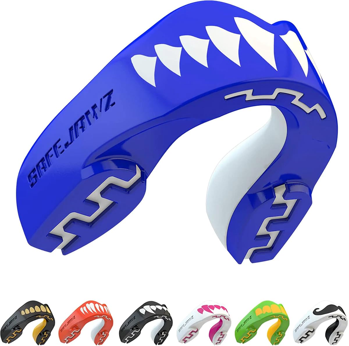 SafeJawz Sports Mouthguard, Dual Layer Premium Mouth Guard with Case for Basketball, Lacrosse, Football, Martial Arts, Hockey, Wrestling, Ice Hockey and All Contact Sports