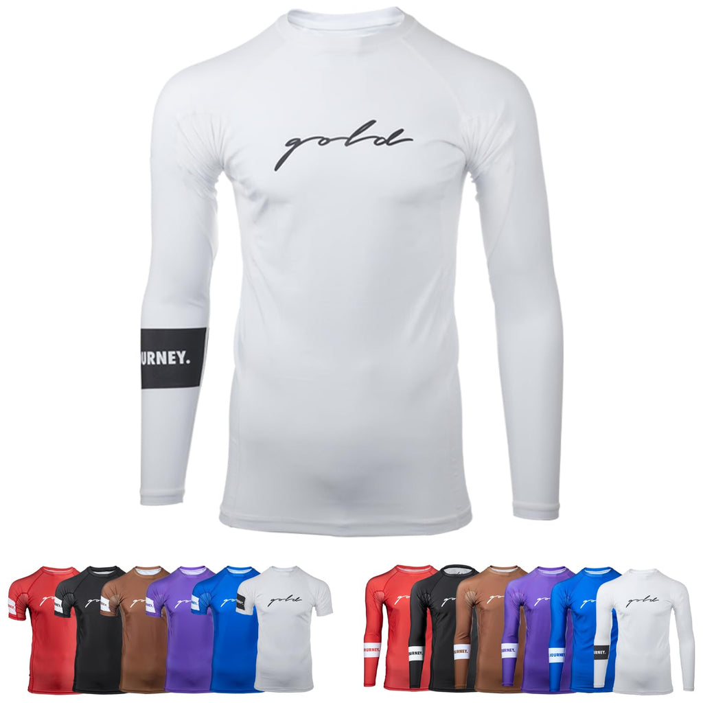 Gold BJJ Foundation Rash Guard - Ranked No-Gi and Gi Jiu Jitsu Rashguard
