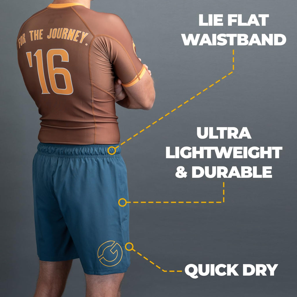 Gold BJJ Airflex Jiu Jitsu Shorts - Fight Short for No Gi, Wrestling, MMA & Boxing