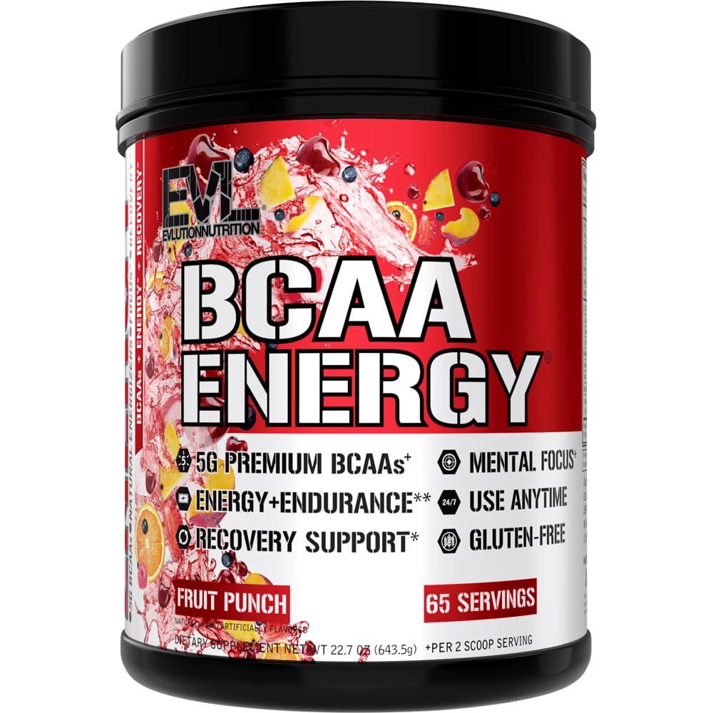 EVL BCAAs Amino Acids Powder - BCAA Energy Pre Workout Powder for Muscle Recovery Lean Growth and Endurance - Rehydrating Post Workout Recovery Drink with Natural Caffeine - Pink Lemonade