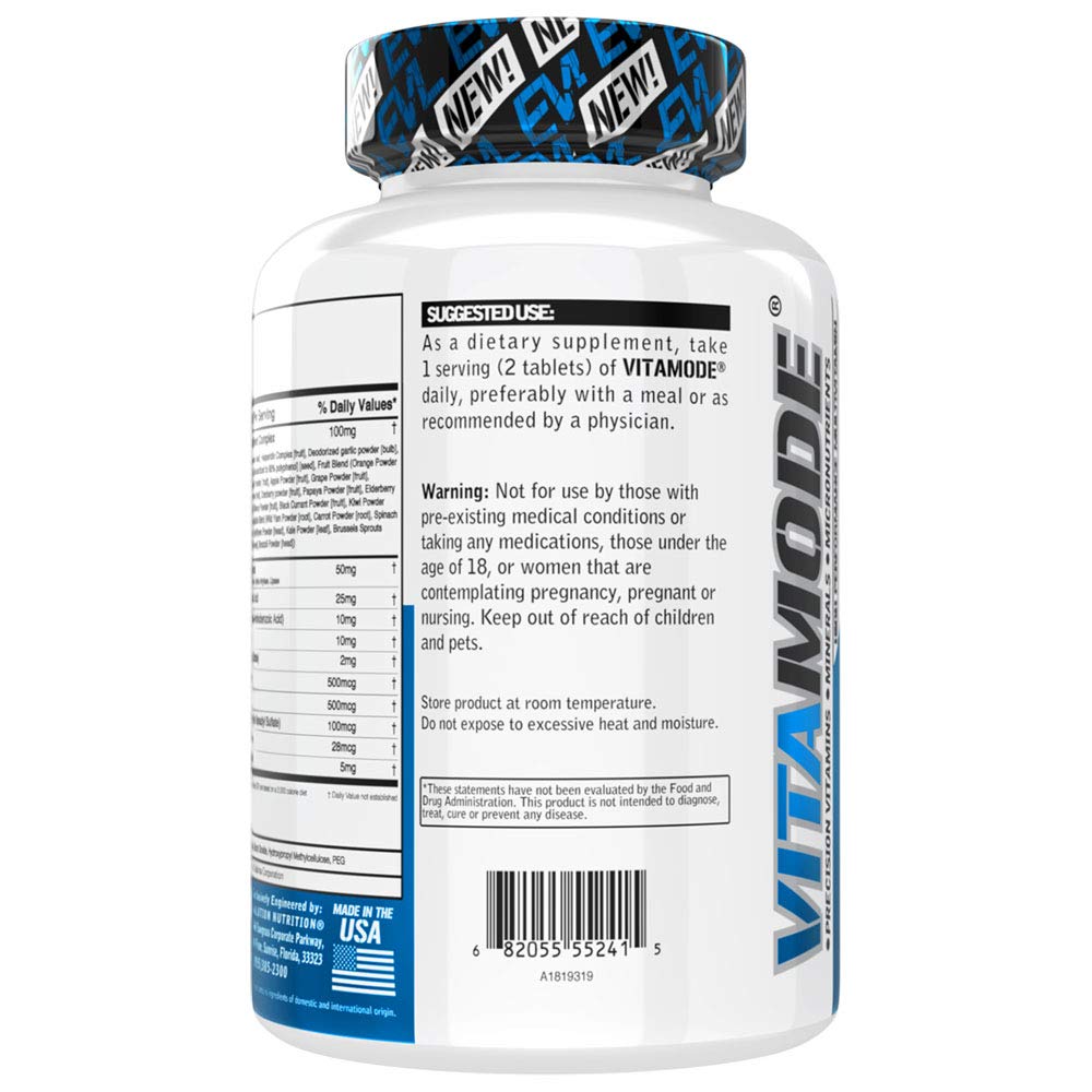 EVL Advanced Daily Multivitamin - Men's Multivitamin with Essential Minerals Phytonutrient Complex and VitaMode Active Mens Vitamins for Energy with Lycopene for Muscle Bone and Immune Support