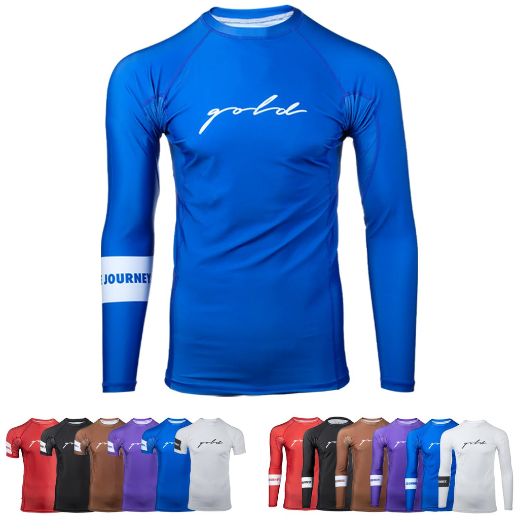 Gold BJJ Foundation Rash Guard - Ranked No-Gi and Gi Jiu Jitsu Rashguard