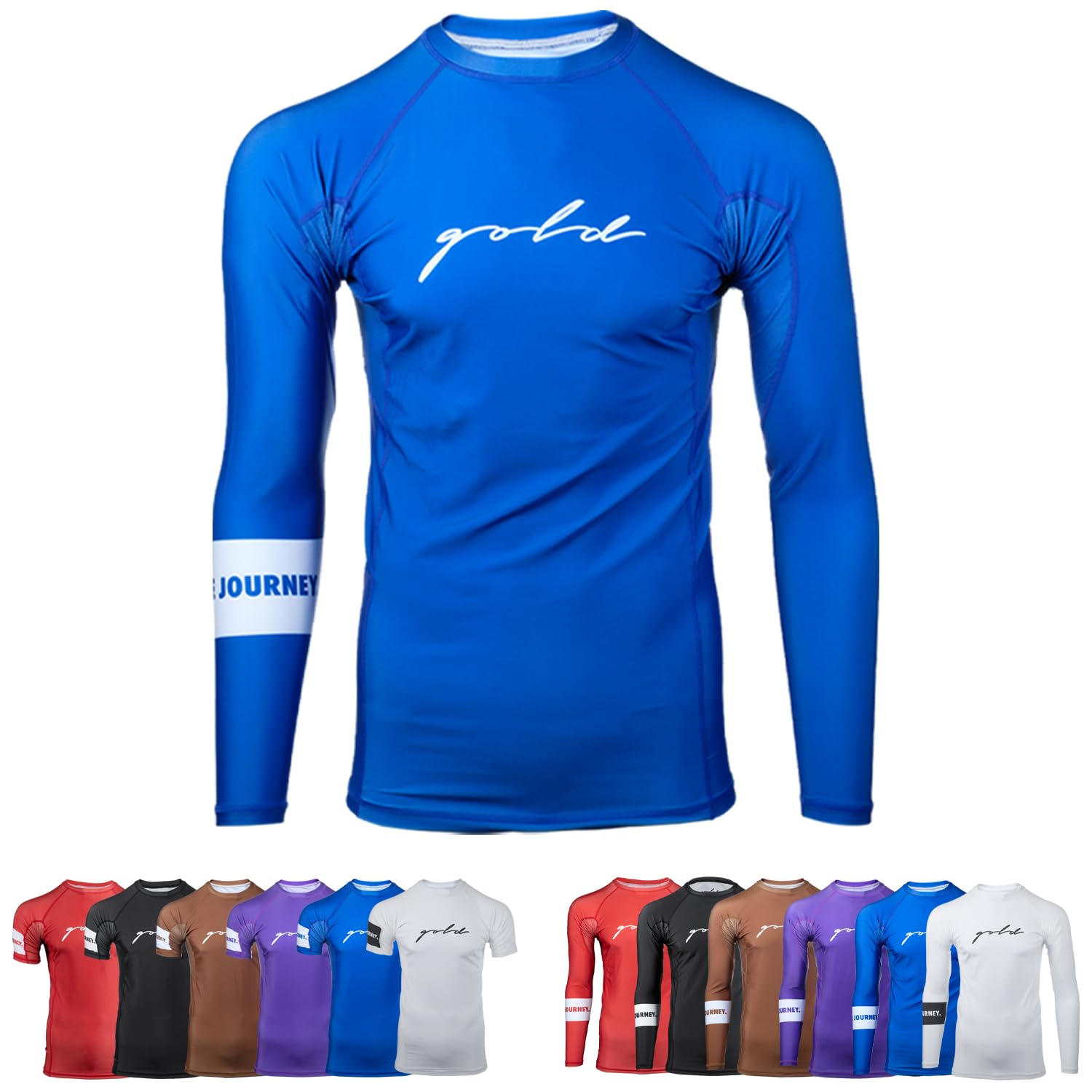 Gold BJJ Foundation Rash Guard - Ranked No-Gi and Gi Jiu Jitsu Rashguard