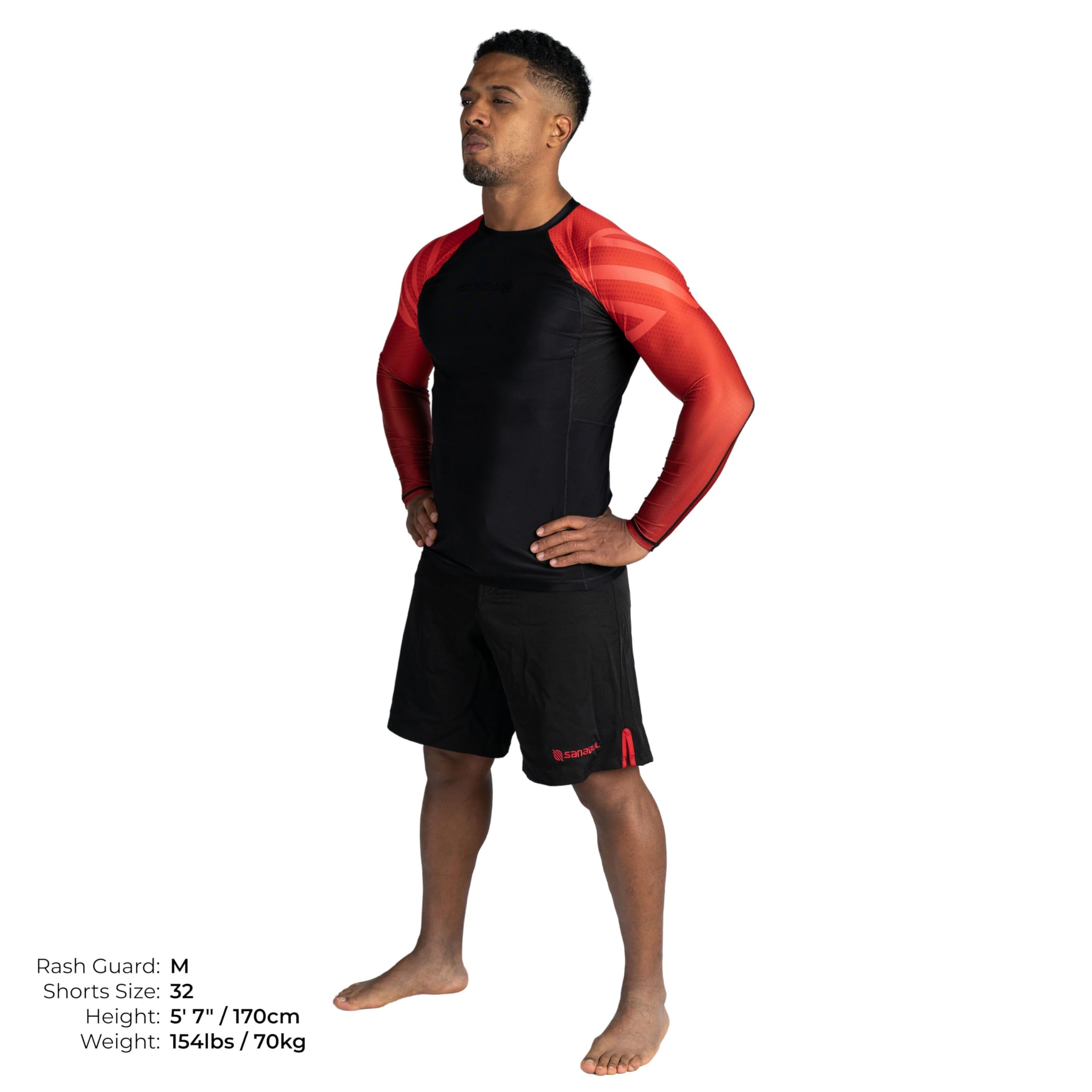 Sanabul Essential Long Sleeve Compression Training Rash Guard for MMA BJJ Wrestling Grappling and No Gi Jiu Jitsu rashguard
