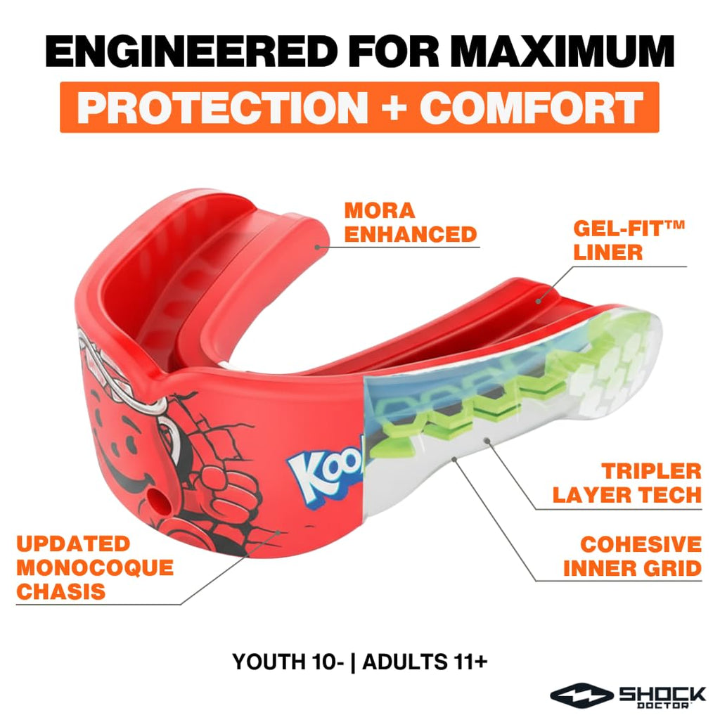 Shock Doctor, Gel Max Power Flavor Mouth Guard, Football, Lacrosse, Hockey, MMA, Boxing, Youth & Adult