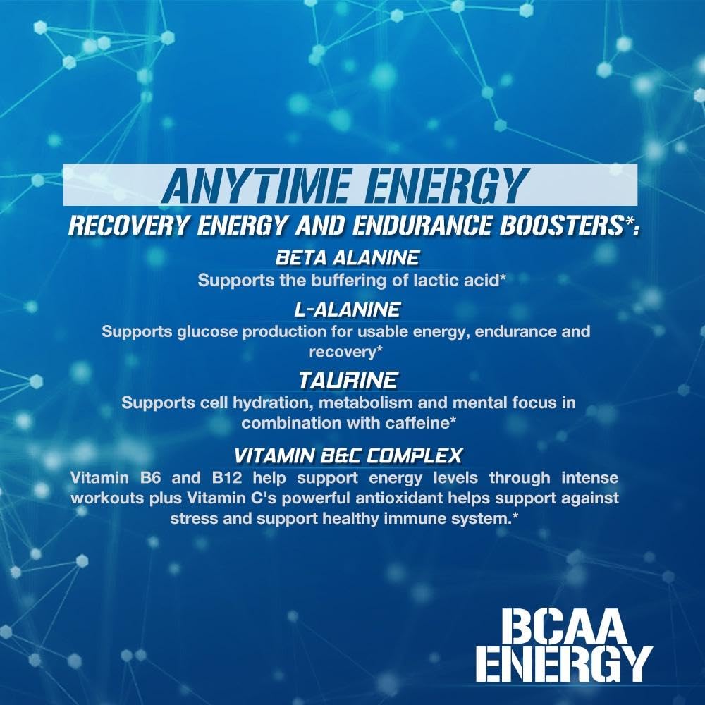 EVL BCAAs Amino Acids Powder - BCAA Energy Pre Workout Powder for Muscle Recovery Lean Growth and Endurance - Rehydrating Post Workout Recovery Drink with Natural Caffeine - Pink Lemonade
