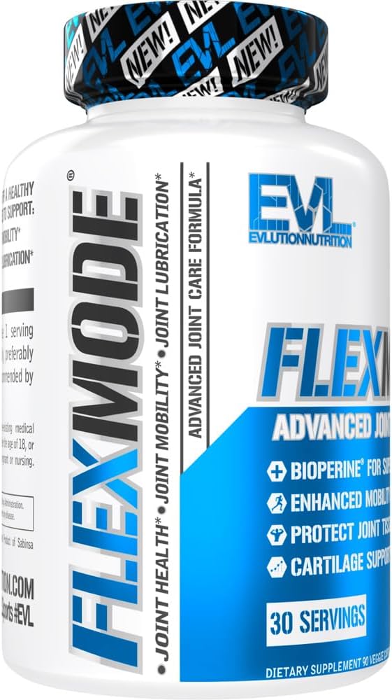 Evlution High Absorption Joint Support Supplement FLEXMODE Joint Supplement with Advanced Joint Vitamins Including Glucosamine Chondroitin MSM Boswellia and Hyaluronic Acid - 30 Servings