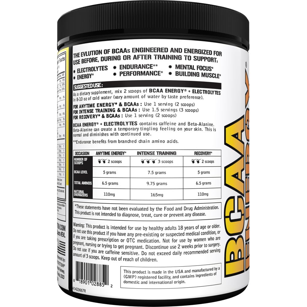 EVL BCAAs Amino Acids Powder - BCAA Energy Pre Workout Powder for Muscle Recovery Lean Growth and Endurance - Rehydrating Post Workout Recovery Drink with Natural Caffeine - Pink Lemonade