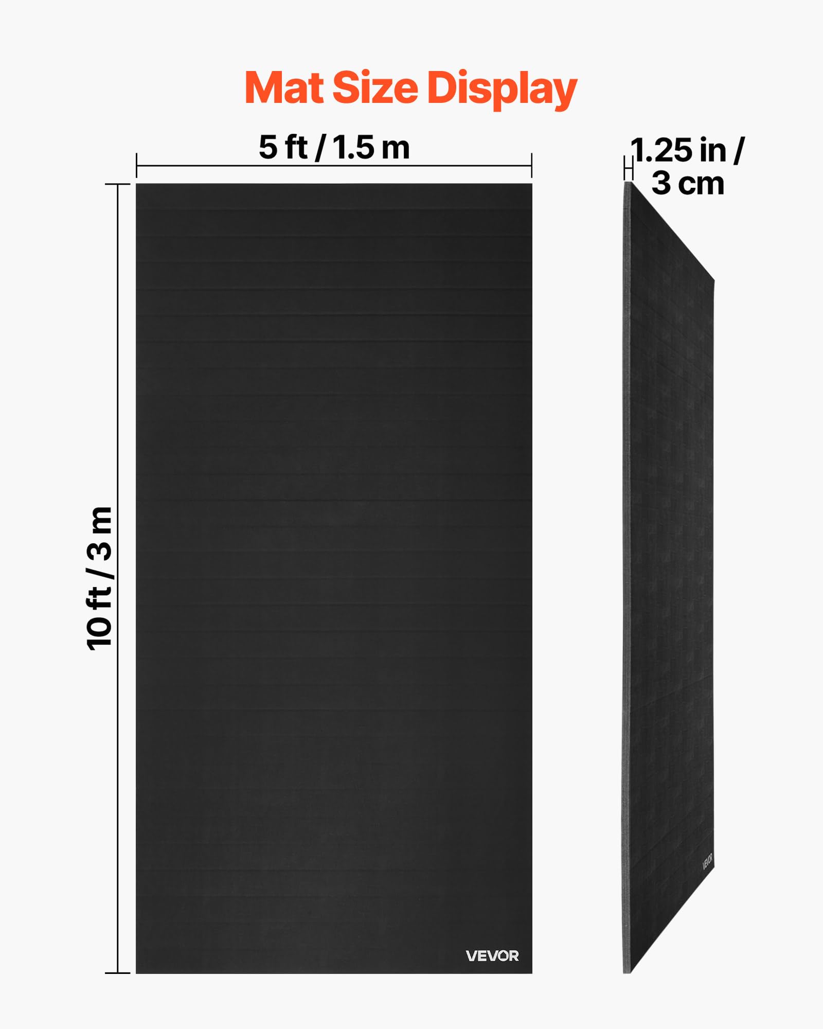 VEVOR Wrestling Mat, Martial Arts Thick Mat for Home Gym Exercise, PVC or Inflatable Training Mats with Circles,for Gymnastics, Tatami, Jiu Jitsu BJJ MMA Judo, Black