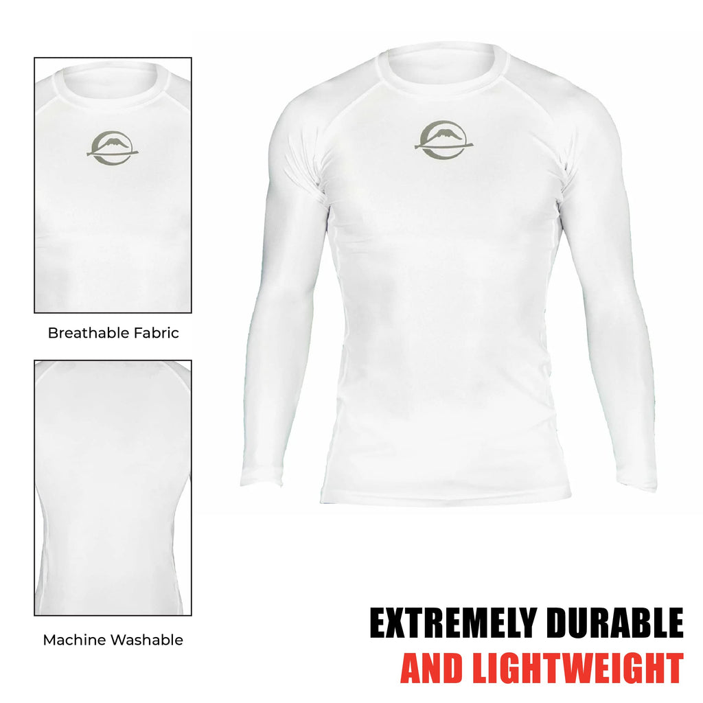 FUJI Baseline Ranked Long Sleeve Jiu Jitsu Rashguard, BJJ Rashguard for Men and Women