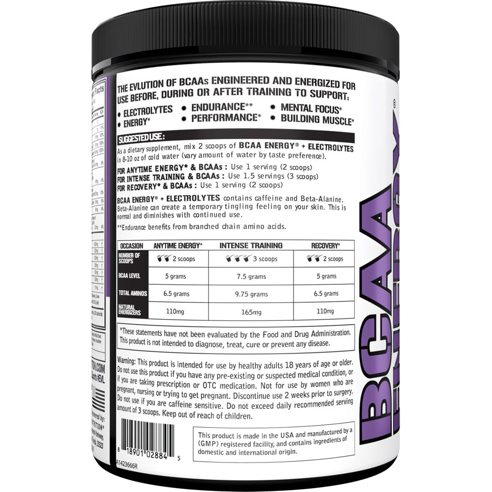 EVL BCAAs Amino Acids Powder - BCAA Energy Pre Workout Powder for Muscle Recovery Lean Growth and Endurance - Rehydrating Post Workout Recovery Drink with Natural Caffeine - Pink Lemonade