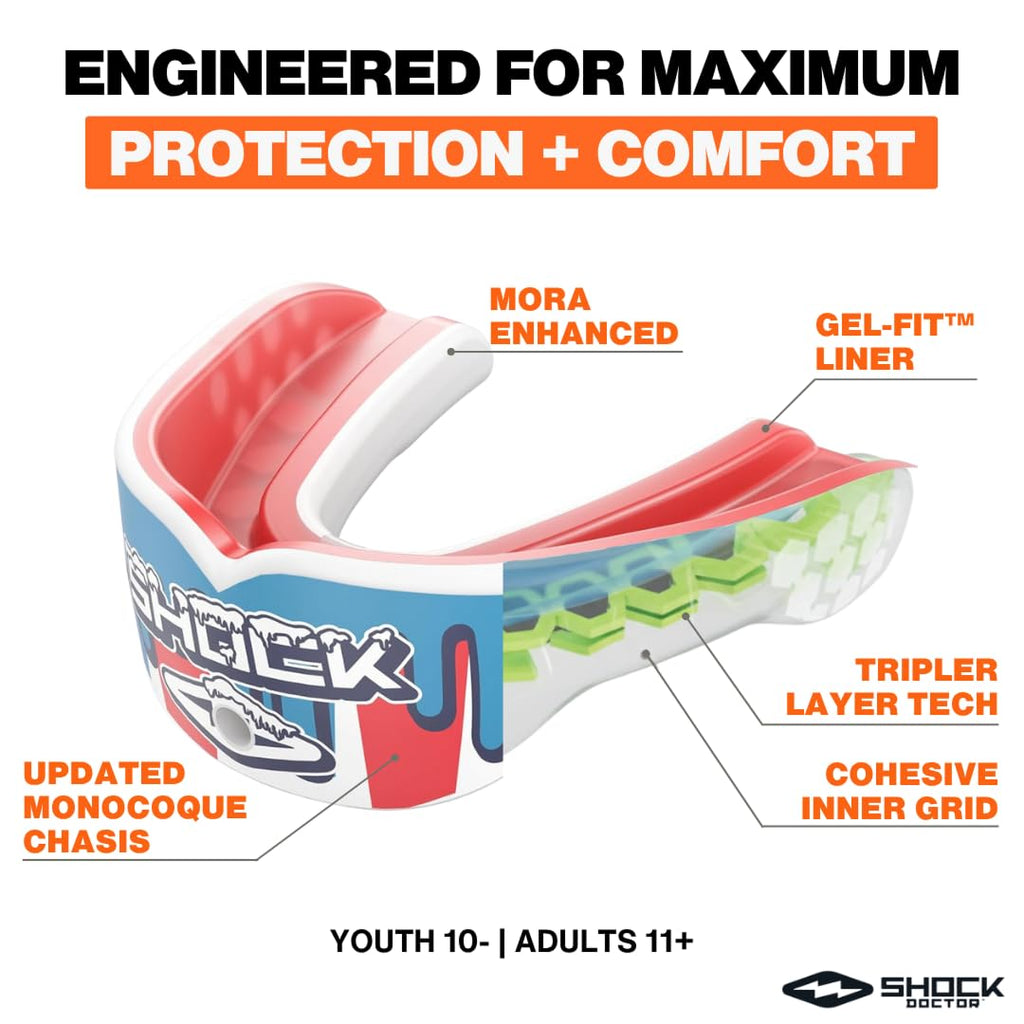 Shock Doctor, Gel Max Power Flavor Mouth Guard, Football, Lacrosse, Hockey, MMA, Boxing, Youth & Adult