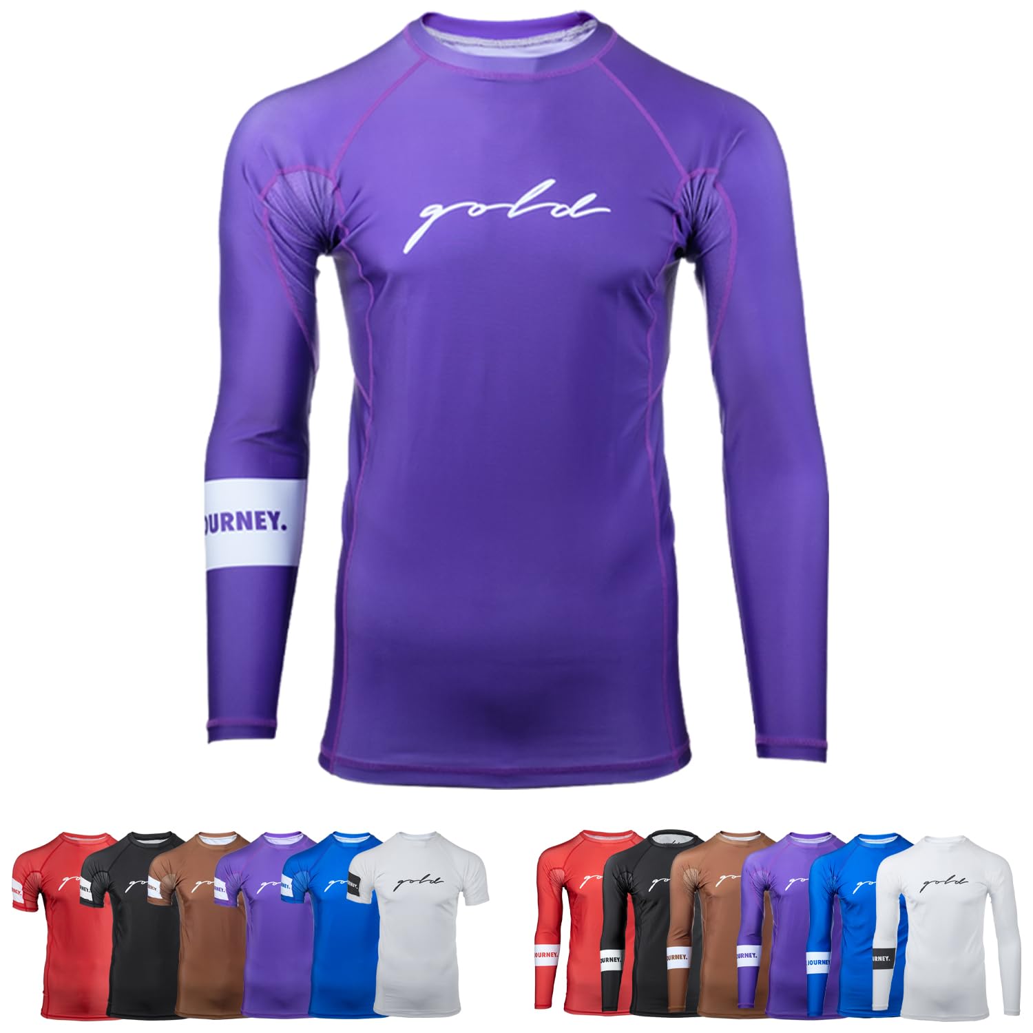 Gold BJJ Foundation Rash Guard - Ranked No-Gi and Gi Jiu Jitsu Rashguard