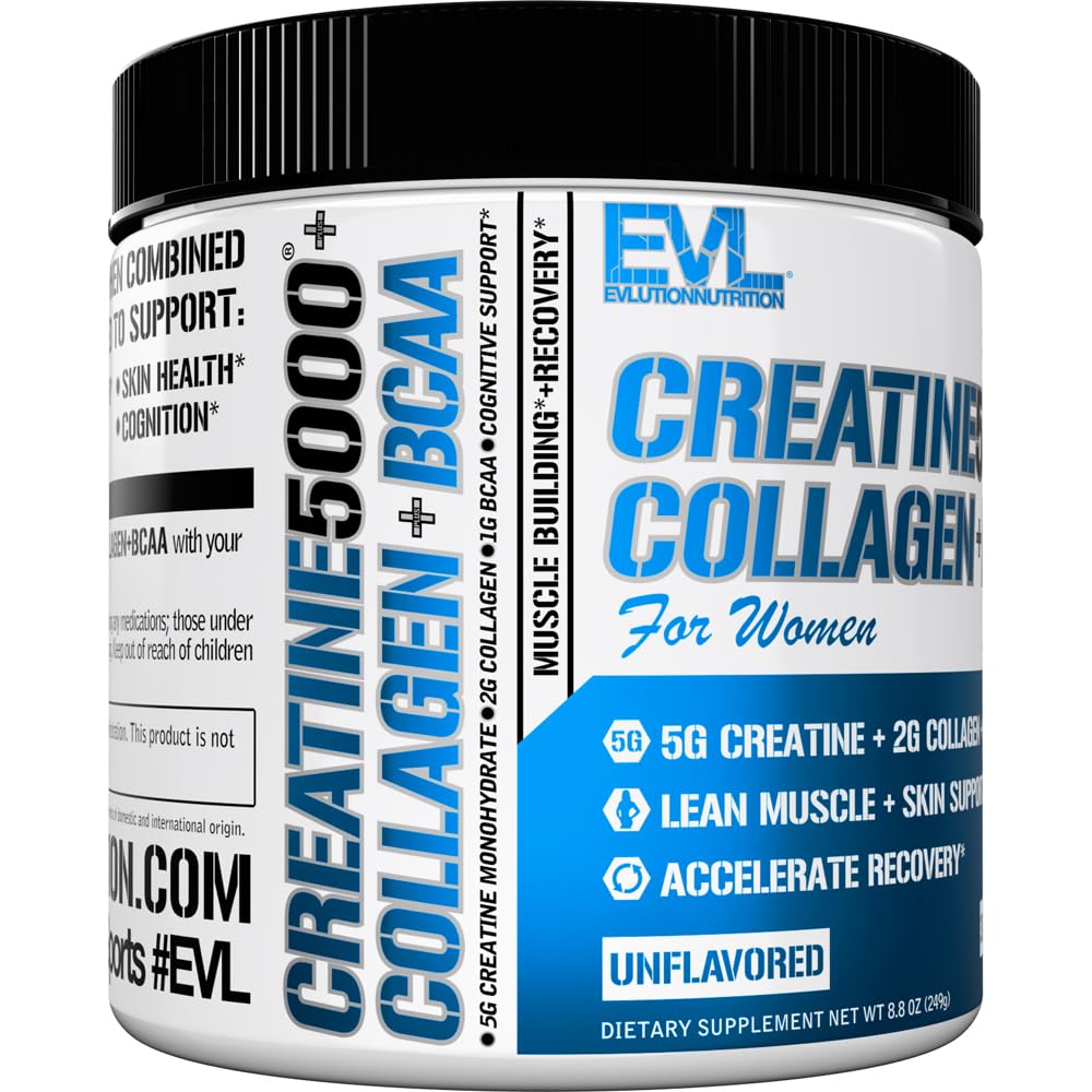 Evlution Nutrition Creatine 5000 - Supports Faster Recovery, Lean Muscle Growth & Performance - Pre & Post Workout Powder - 5000mg Pure Creatine Monohydrate Per Serving - 60 Servings - Unflavored