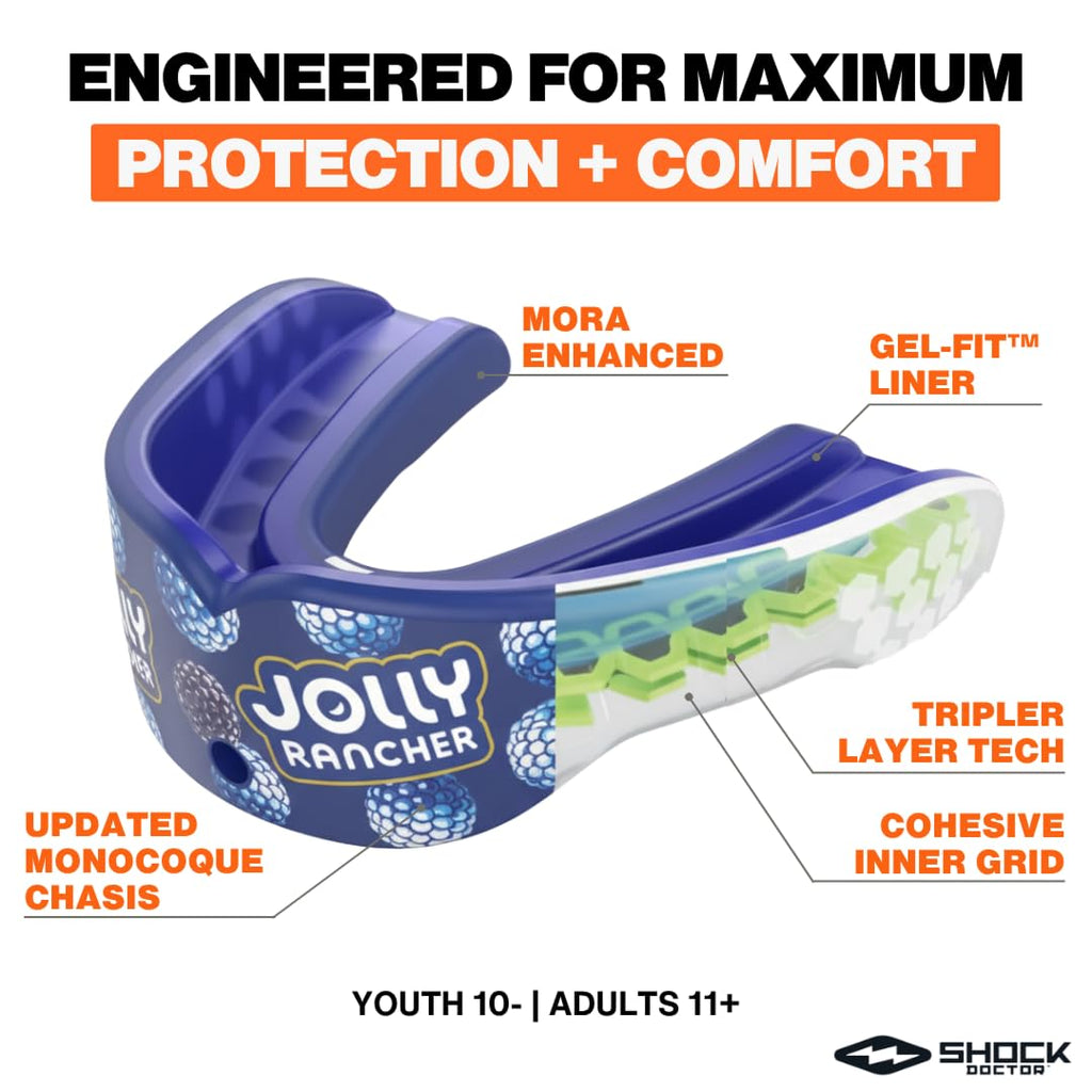 Shock Doctor, Gel Max Power Flavor Mouth Guard, Football, Lacrosse, Hockey, MMA, Boxing, Youth & Adult