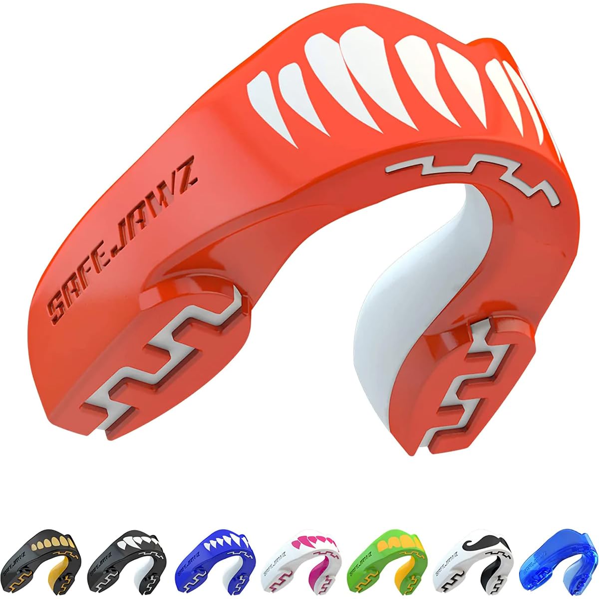 SafeJawz Sports Mouthguard, Dual Layer Premium Mouth Guard with Case for Basketball, Lacrosse, Football, Martial Arts, Hockey, Wrestling, Ice Hockey and All Contact Sports