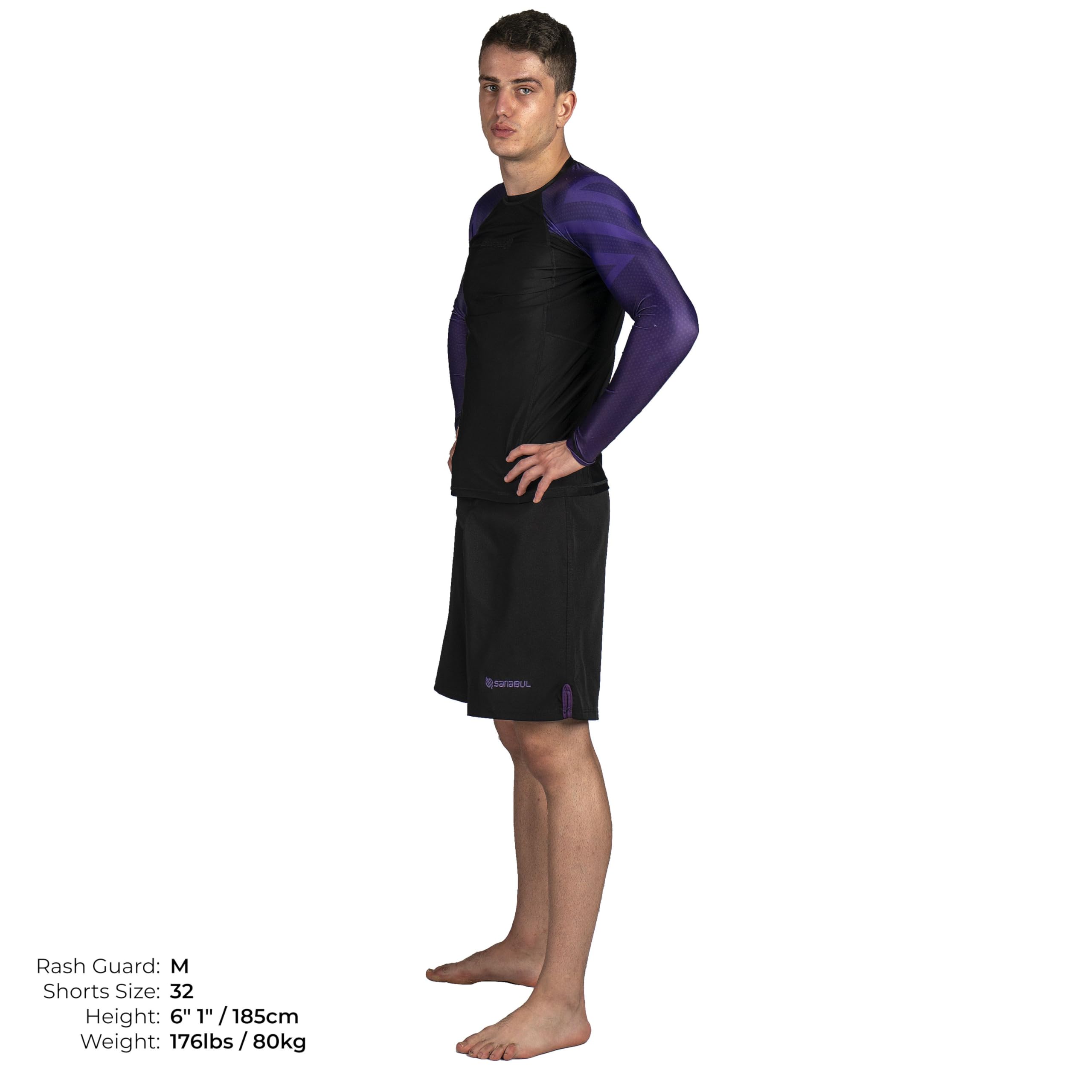 Sanabul Essential Long Sleeve Compression Training Rash Guard for MMA BJJ Wrestling Grappling and No Gi Jiu Jitsu rashguard