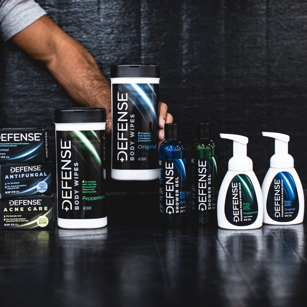 Defense Liquid Foaming Face & Hand Soap 7.5 Fl Oz with Tea Tree, Eucalyptus, Jojoba, Aloe Vera, Olive & Coconut Oils