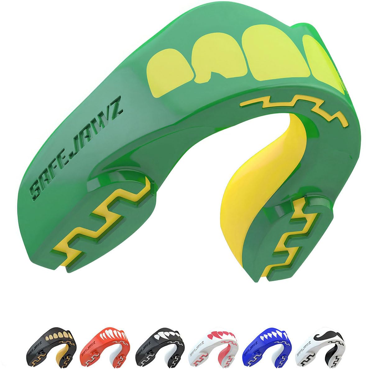 SafeJawz Sports Mouthguard, Dual Layer Premium Mouth Guard with Case for Basketball, Lacrosse, Football, Martial Arts, Hockey, Wrestling, Ice Hockey and All Contact Sports