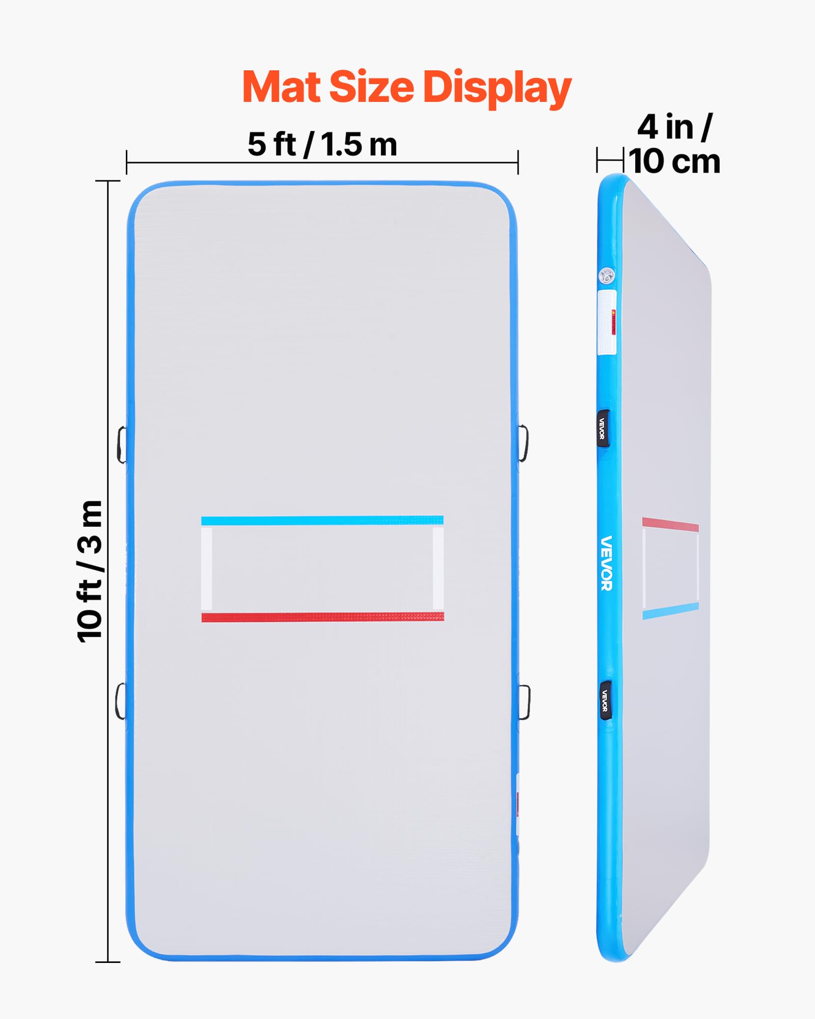 VEVOR Wrestling Mat, Martial Arts Thick Mat for Home Gym Exercise, PVC or Inflatable Training Mats with Circles,for Gymnastics, Tatami, Jiu Jitsu BJJ MMA Judo, Black