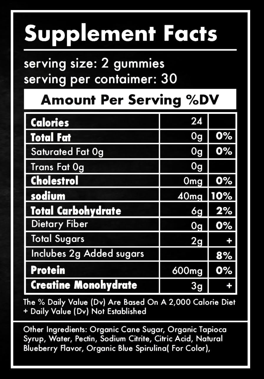 Nitro Supplements - Creatine Monohydrate Gummies (60ct) 30 Servings