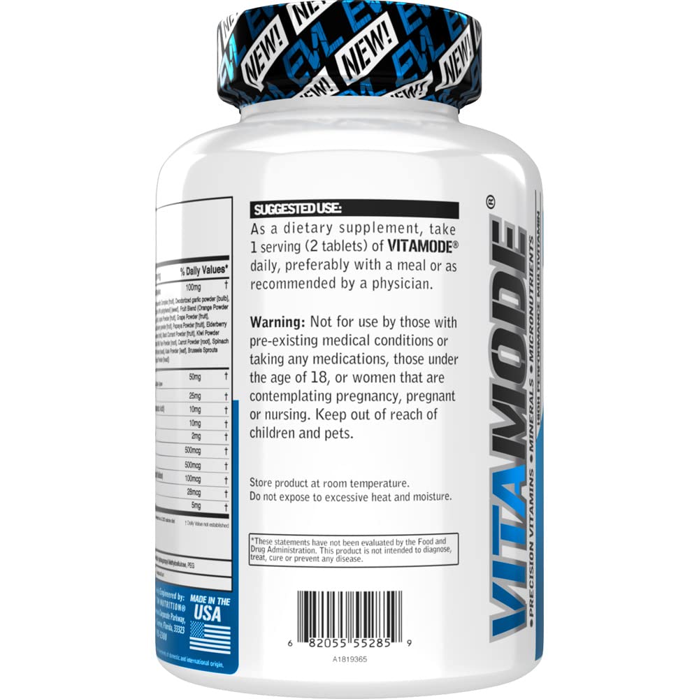 EVL Advanced Daily Multivitamin - Men's Multivitamin with Essential Minerals Phytonutrient Complex and VitaMode Active Mens Vitamins for Energy with Lycopene for Muscle Bone and Immune Support