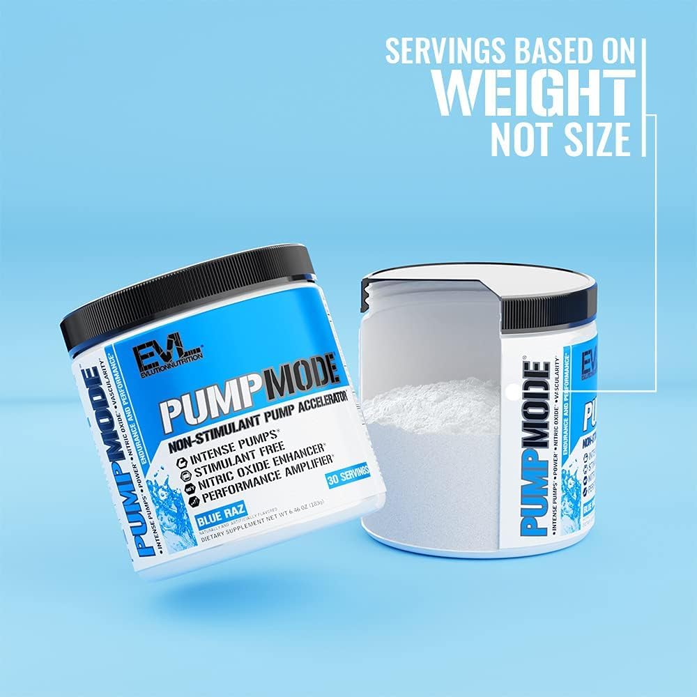 EVL PumpMode Nitric Oxide Supplement - Nitric Oxide Booster Pump Pre Workout Powder with Glycerol and Betaine for Muscle Recovery Growth and Endurance - Stim Free Pre Workout Drink (Furious Grape)