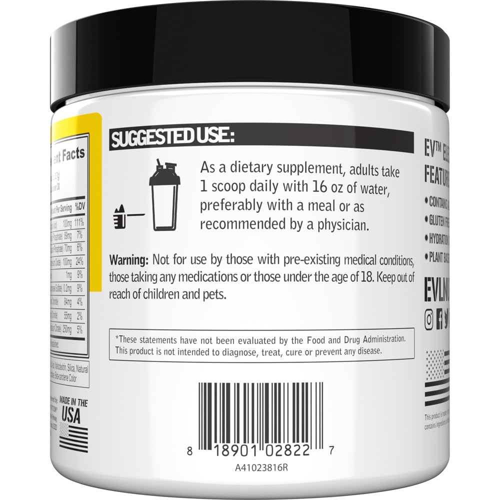 Evlution Ultimate Electrolytes Powder Hydration Drink - Quick Replenishing Hydration Powder Drink Mix with 8 Key Electrolytes and Antioxidants - Vegan Gluten Free Keto Friendly Blend (Berry Splash)