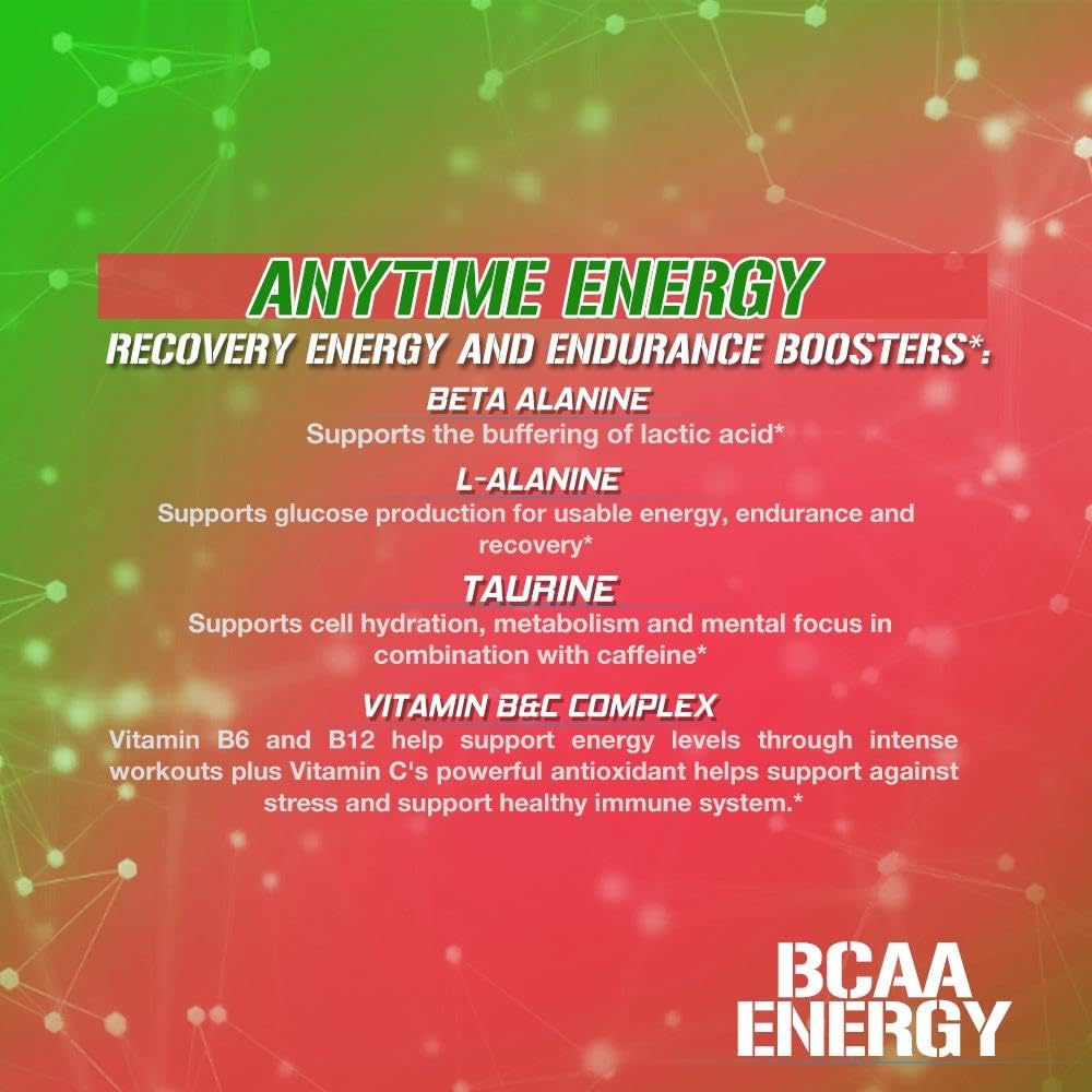 EVL BCAAs Amino Acids Powder - BCAA Energy Pre Workout Powder for Muscle Recovery Lean Growth and Endurance - Rehydrating Post Workout Recovery Drink with Natural Caffeine - Pink Lemonade