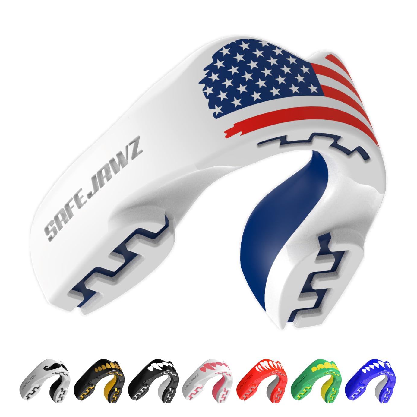 SafeJawz Sports Mouthguard, Dual Layer Premium Mouth Guard with Case for Basketball, Lacrosse, Football, Martial Arts, Hockey, Wrestling, Ice Hockey and All Contact Sports