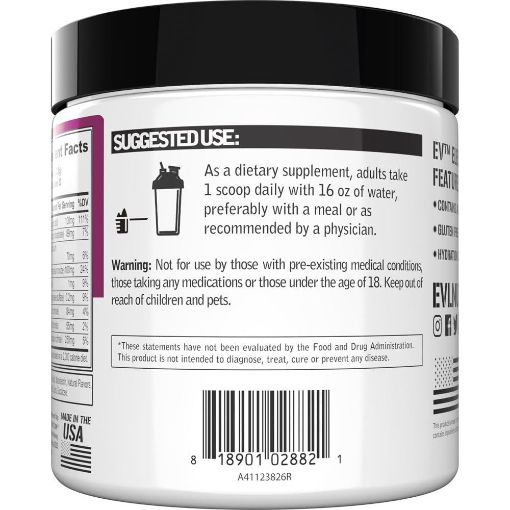 Evlution Ultimate Electrolytes Powder Hydration Drink - Quick Replenishing Hydration Powder Drink Mix with 8 Key Electrolytes and Antioxidants - Vegan Gluten Free Keto Friendly Blend (Berry Splash)