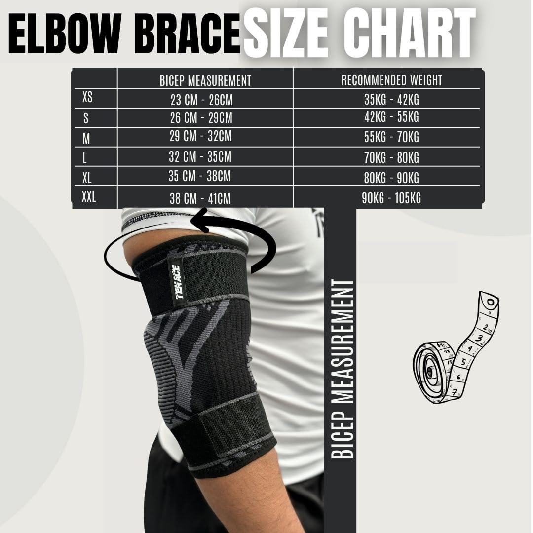 Tenace Jiu Jitsu Elbow Brace, Grappling - Compression Elbow Protection and Padded MMA, BJJ, Muay Thai, Judo - High Durability and Performance Unisex