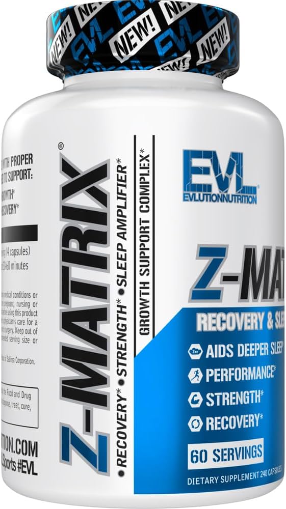 Evlution EVL Post Workout Recovery Supplement - Magnesium and Zinc - ZMatrix Zinc Magnesium Aspartate Muscle Recovery Supplement for Sleep Support and Muscle Health