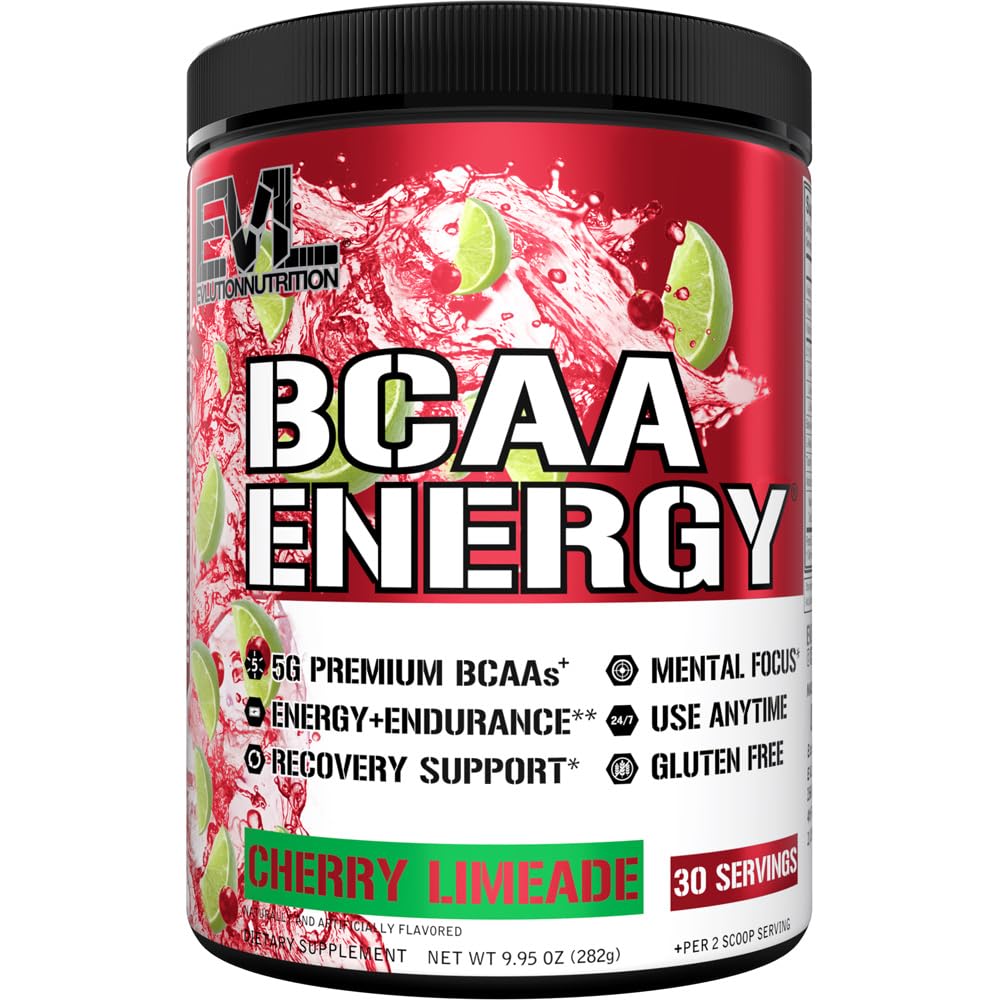 EVL BCAAs Amino Acids Powder - BCAA Energy Pre Workout Powder for Muscle Recovery Lean Growth and Endurance - Rehydrating Post Workout Recovery Drink with Natural Caffeine - Pink Lemonade