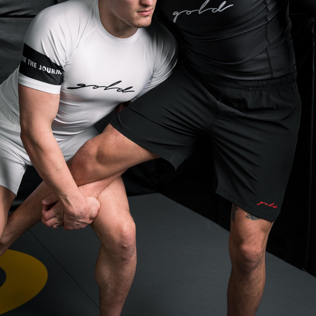 Gold BJJ Airflex Jiu Jitsu Shorts - Fight Short for No Gi, Wrestling, MMA & Boxing