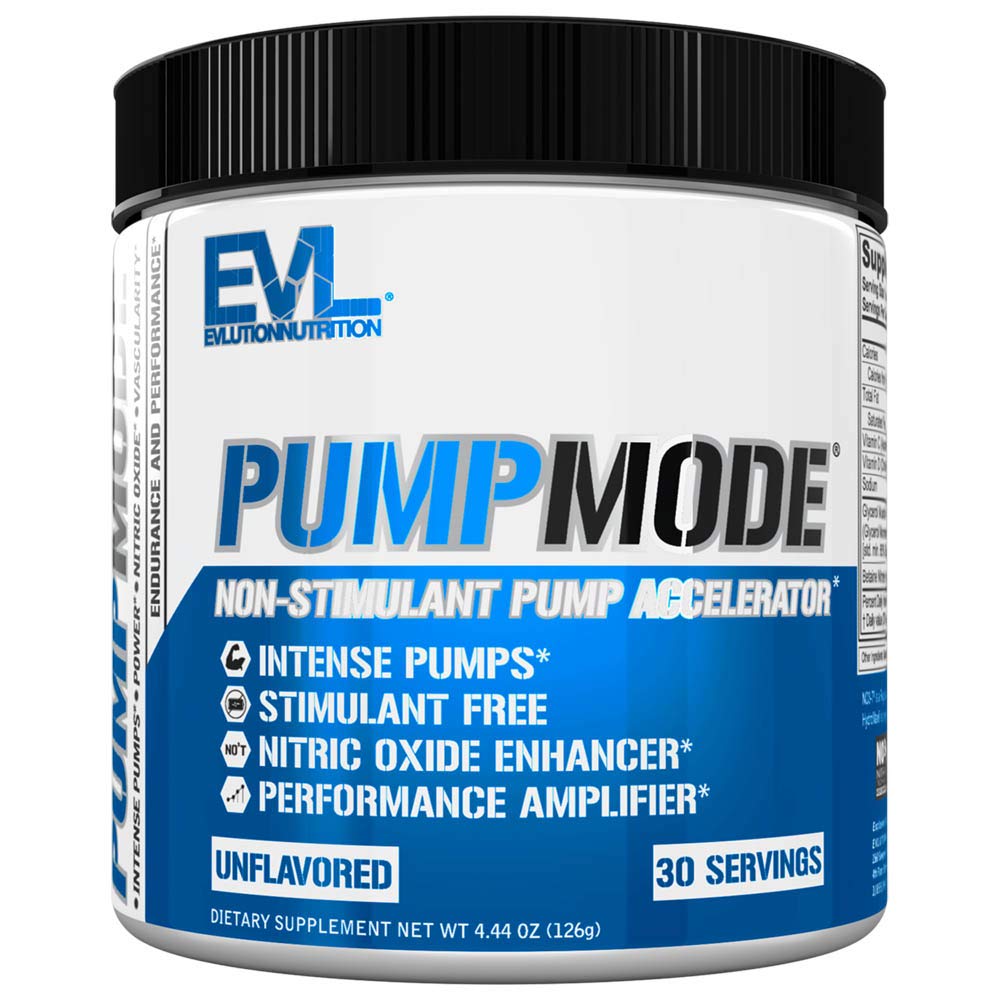 EVL PumpMode Nitric Oxide Supplement - Nitric Oxide Booster Pump Pre Workout Powder with Glycerol and Betaine for Muscle Recovery Growth and Endurance - Stim Free Pre Workout Drink (Furious Grape)