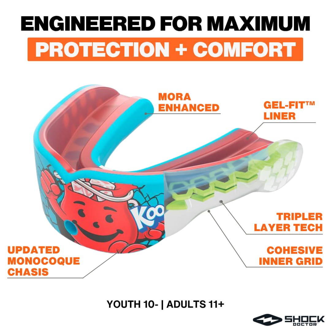 Shock Doctor, Gel Max Power Flavor Mouth Guard, Football, Lacrosse, Hockey, MMA, Boxing, Youth & Adult